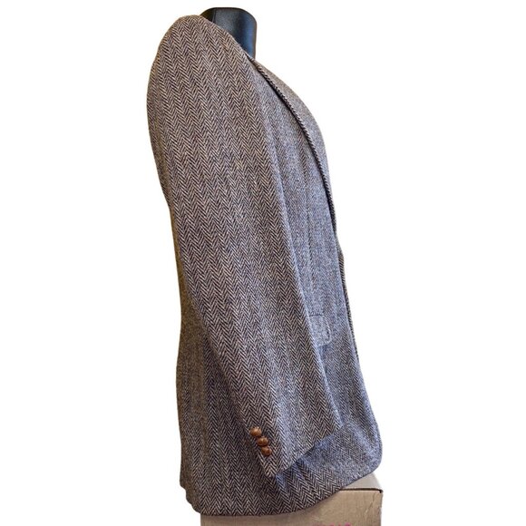 Stanley Blacker Tweed Blazer 44 Men Brown Harris Academy Award Clothes Los Angel - Picture 6 of 11